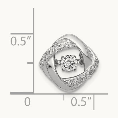 1/4ct. Vibrant Diamond Entwined Squares Chain Slide, 14K White Gold