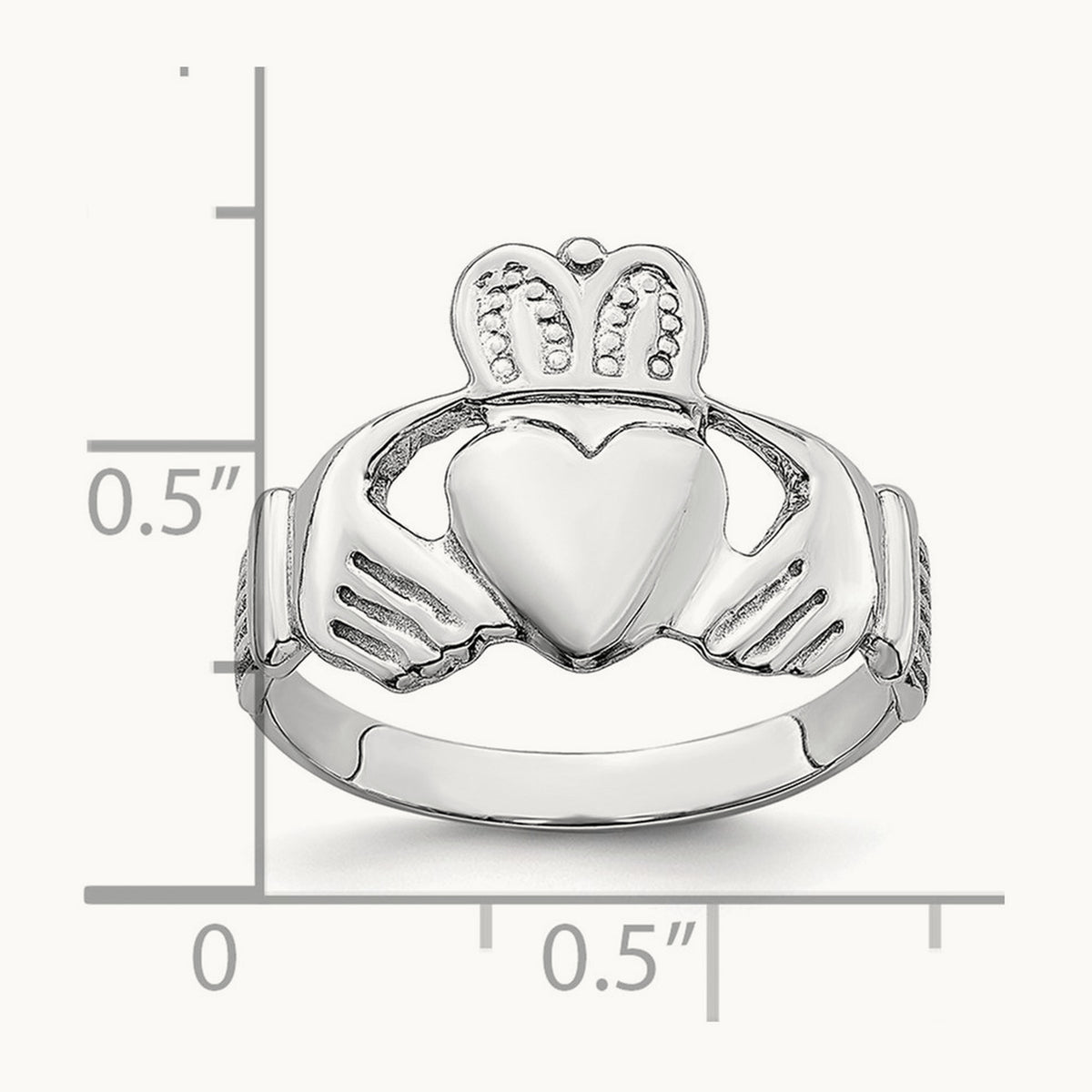Claddagh Ring, 14K White Gold