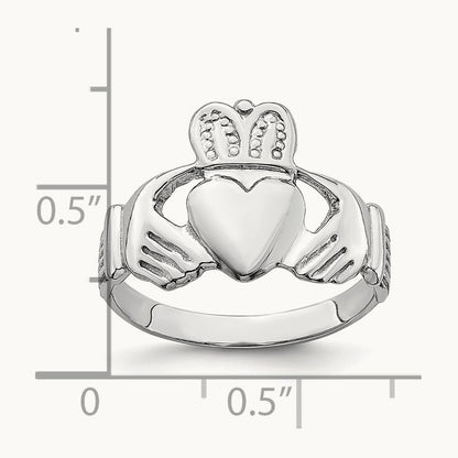 Claddagh Ring, 14K White Gold