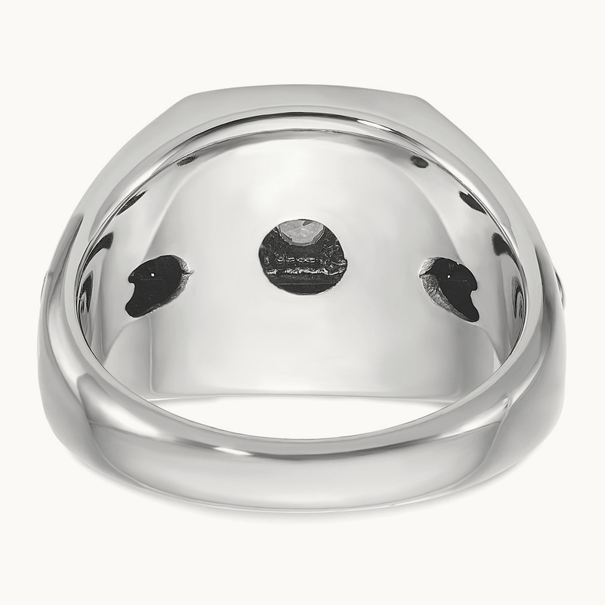 14kwr w/ Black RH IBGoodman Men's Polished & Satin Diamond Ring
