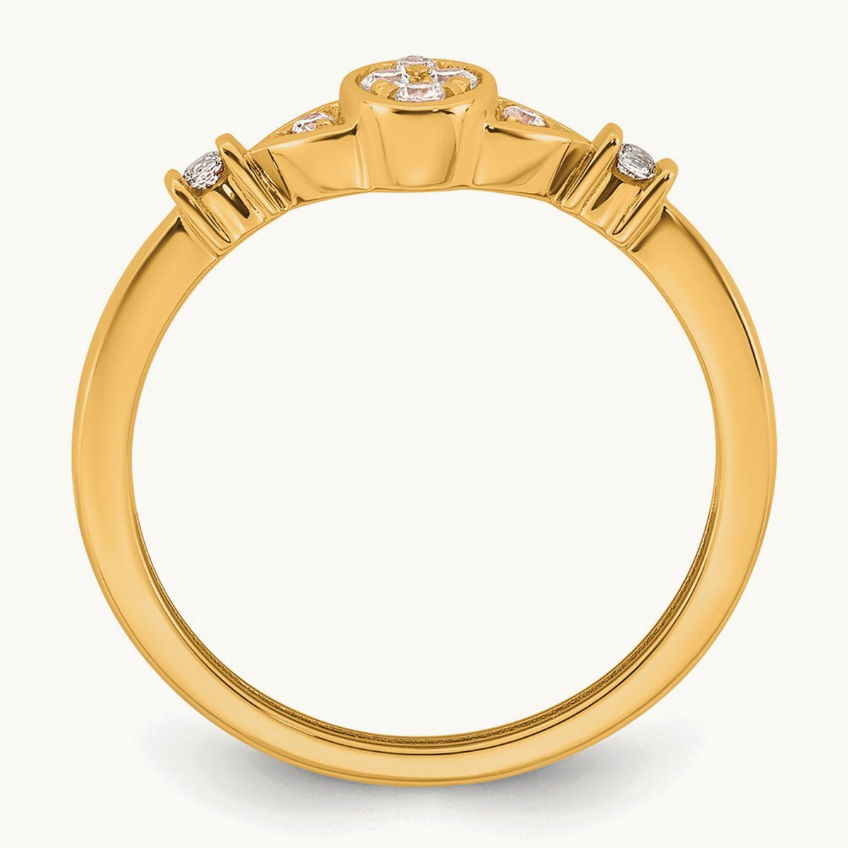 Complete Diamond Cluster Oval Engagement Ring — 14K Yellow Gold