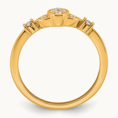 Complete Diamond Cluster Oval Engagement Ring — 14K Yellow Gold