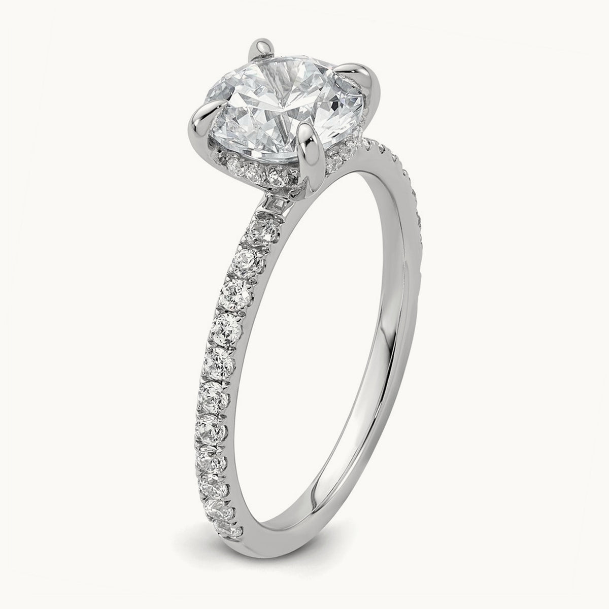 Round Solitaire Engagement Ring, 1.25-3.50 ct tw Lab-Grown Diamond — 14K White Gold, 7 (2)