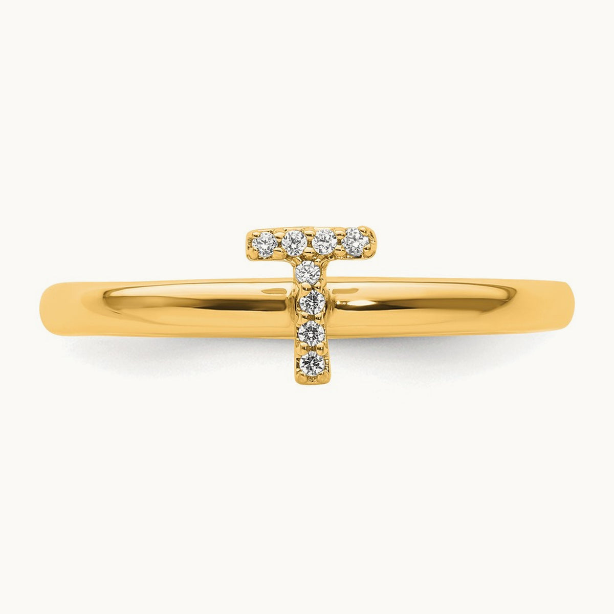 Stackable Diamond Ring — 14K Yellow Gold, T