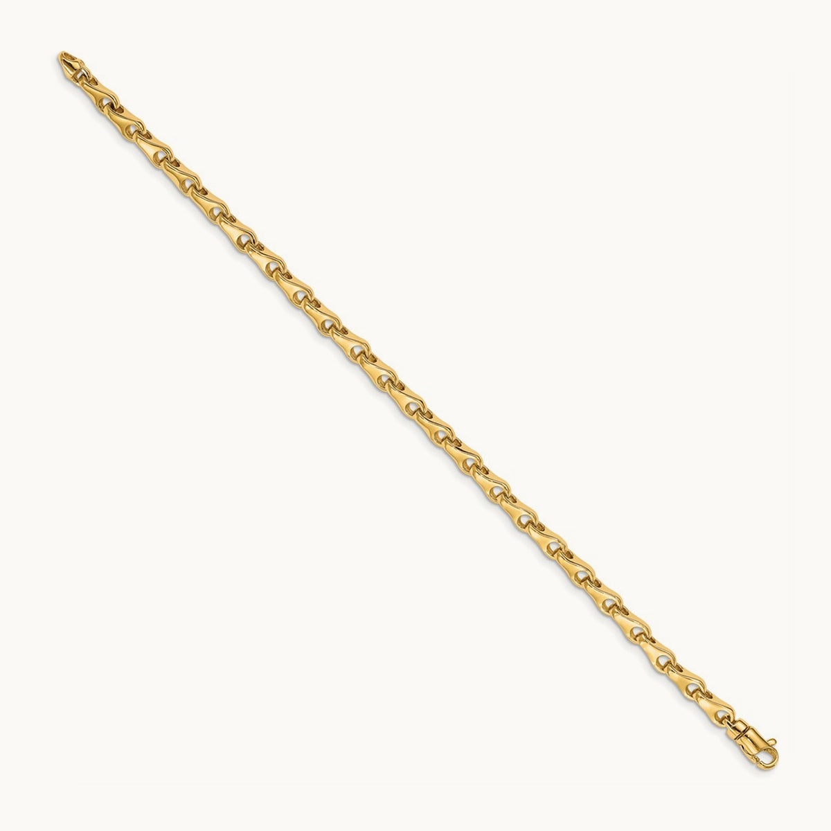 Hand-polished Fancy Link Bracelet, 3.9mm, 14K