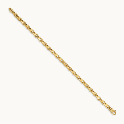 Hand-polished Fancy Link Bracelet, 3.9mm, 14K