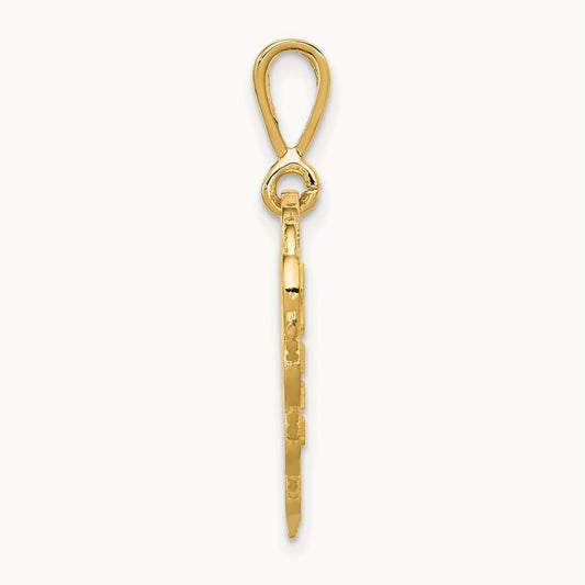 Reversible FOR MY DAUGHTER Heart Charm, 14K