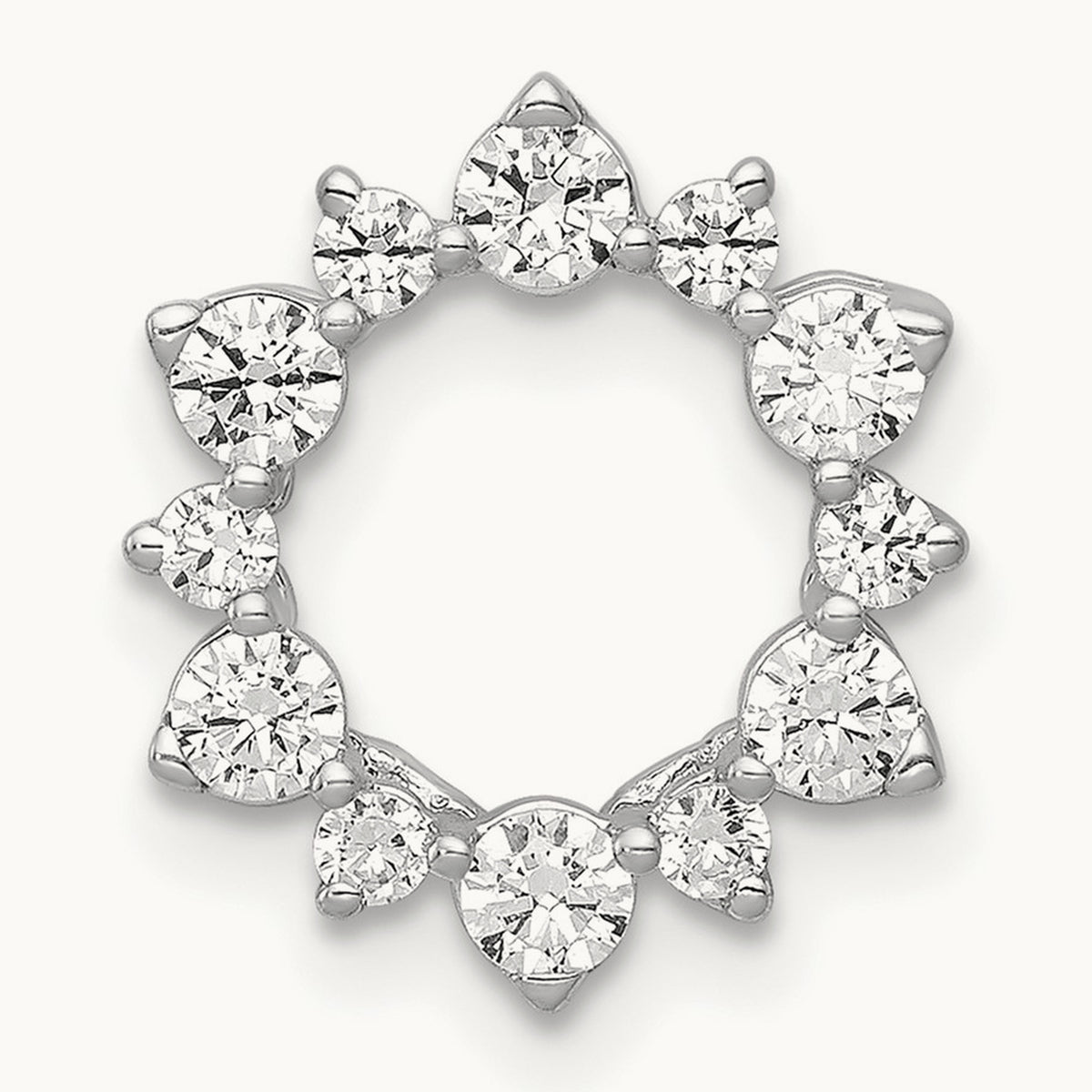 1/2ct. Diamond Fancy Circle Chain Slide, 14K White Gold