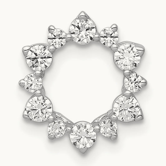 1/2ct. Diamond Fancy Circle Chain Slide, 14K White Gold