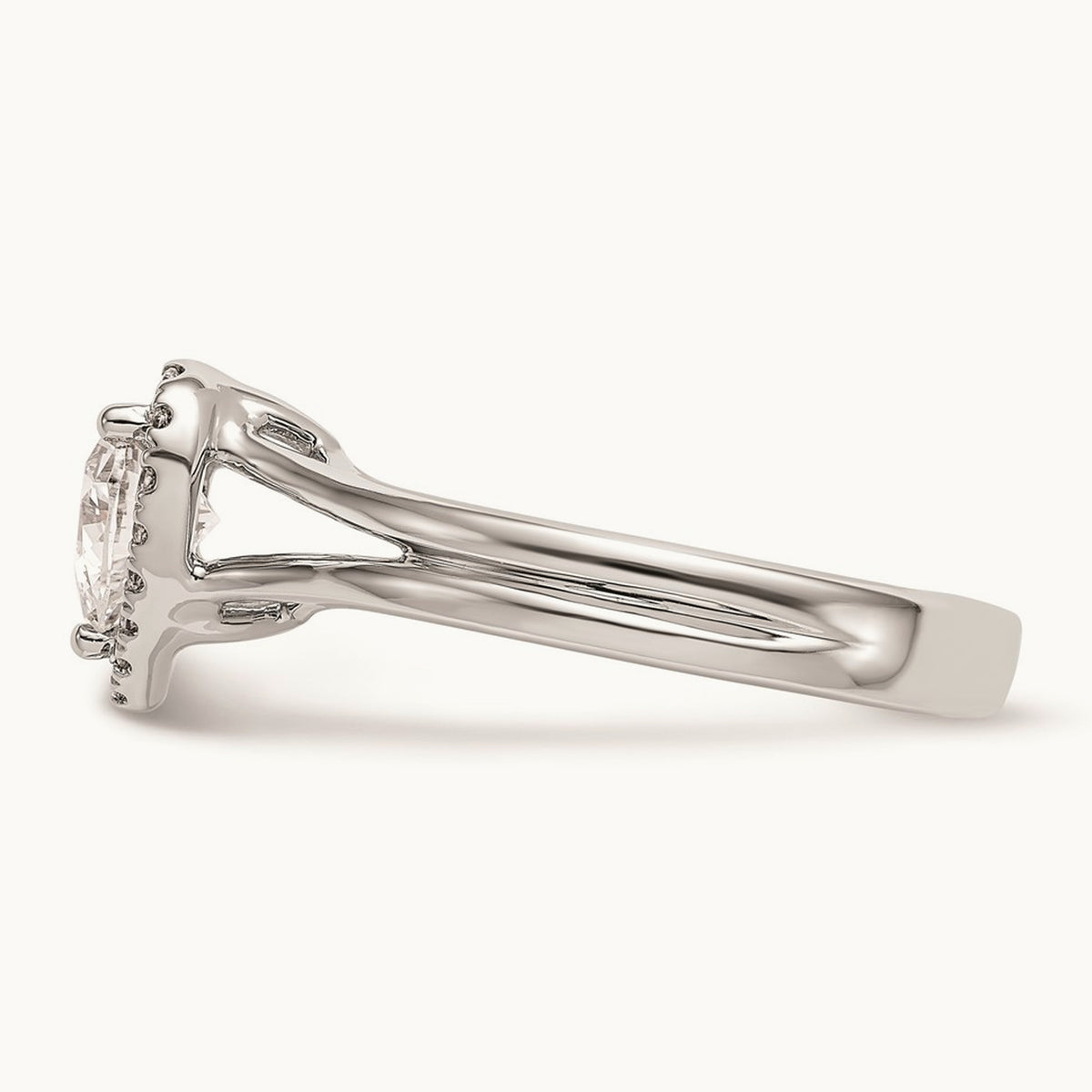 Heart Halo Semi-Mount Split Shank Engagement Ring, 0.10 ct tw