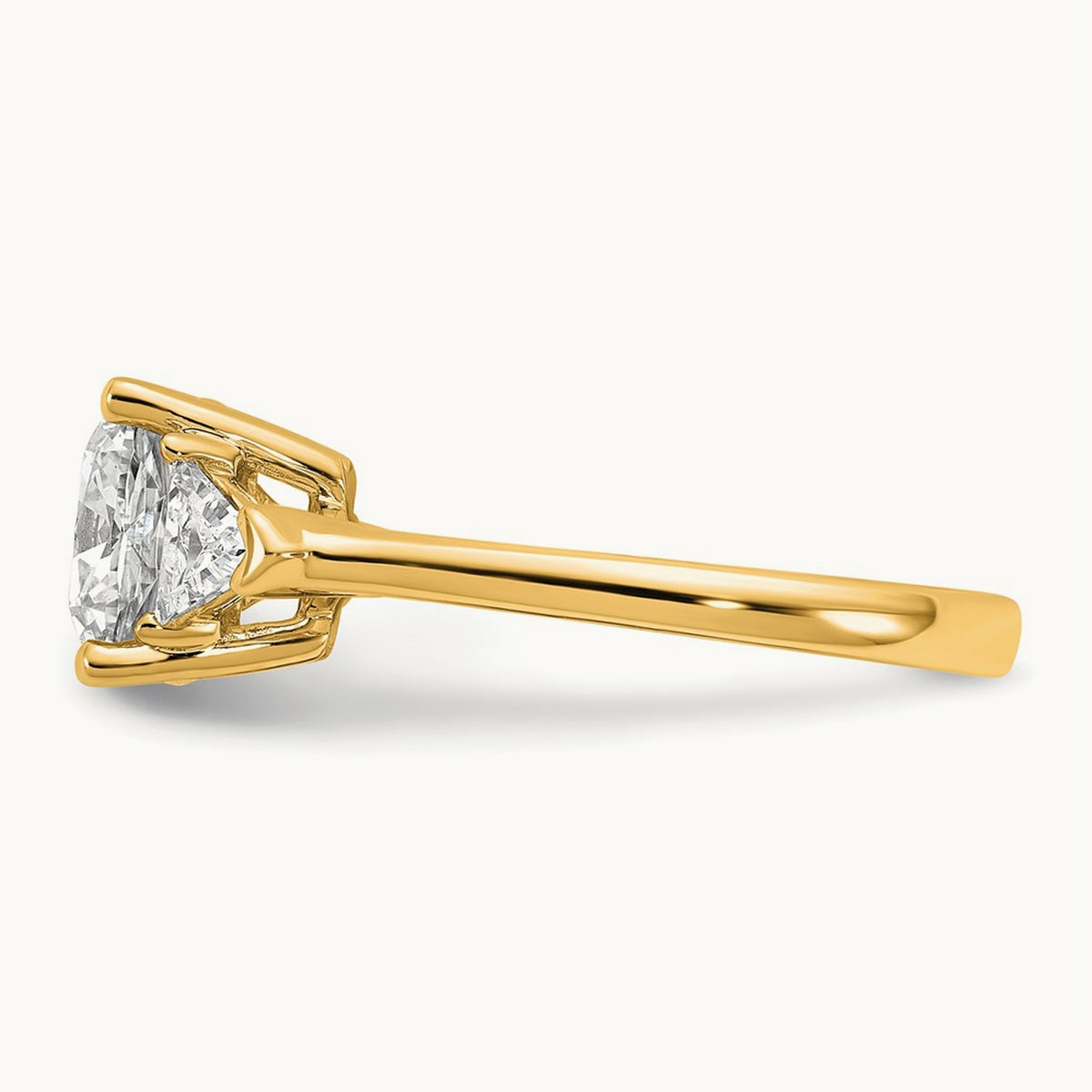 Triangle Cushion Semi-Mount Engagement Ring, 0.50-1.00 ct tw Lab-Grown Diamond — 5/8 ct, 14K Yellow Gold