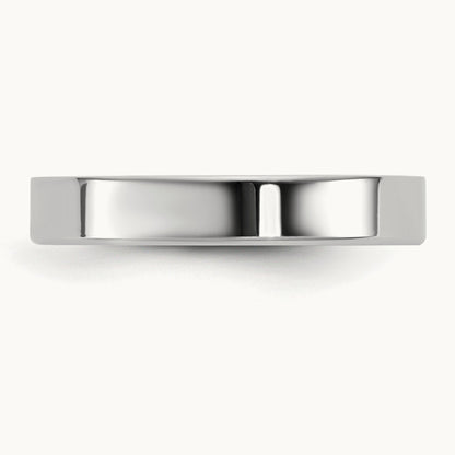 Lightweight Flat Band, 3.5mm, 10K White Gold