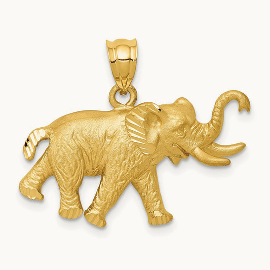 Elephant Pendant, 14K