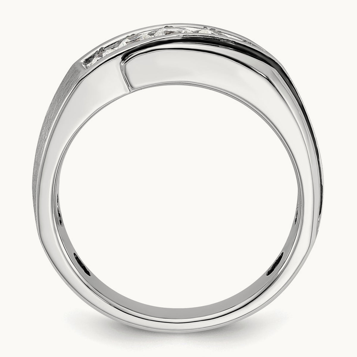 With Blck RH Men's Ring, 0.50 ct tw Lab-Grown Diamond