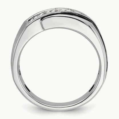 With Blck RH Men's Ring, 0.50 ct tw Lab-Grown Diamond