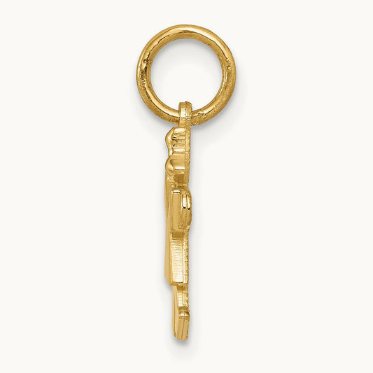 Mini Girl Kiss Charm — 14K Yellow Gold