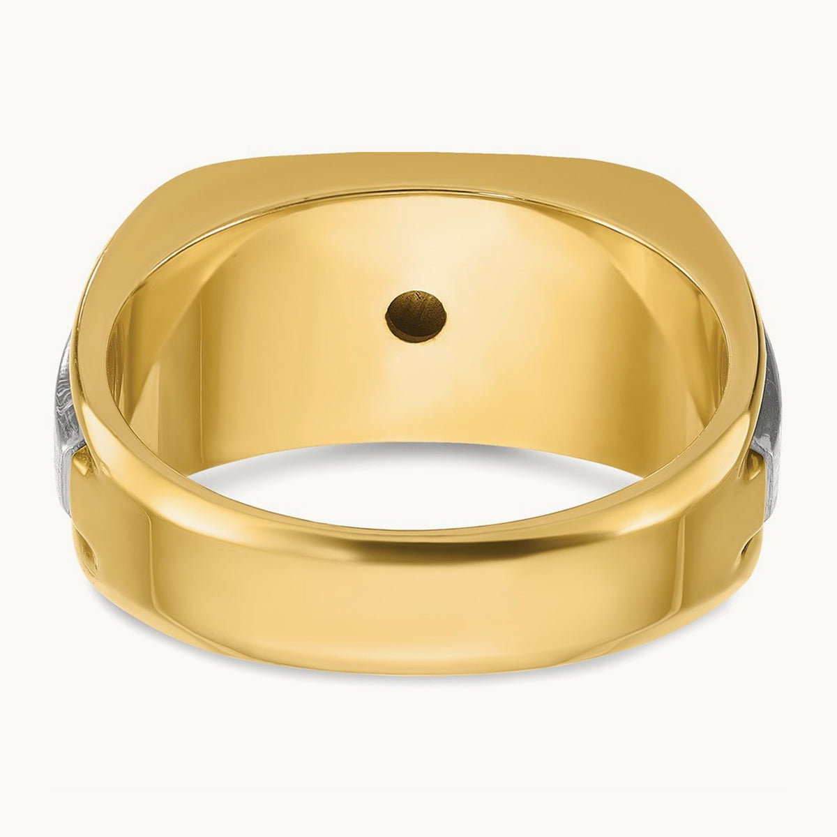 IBGoodman Men's Polished and Satin Diamond Complete Ring, 14K Two-tone