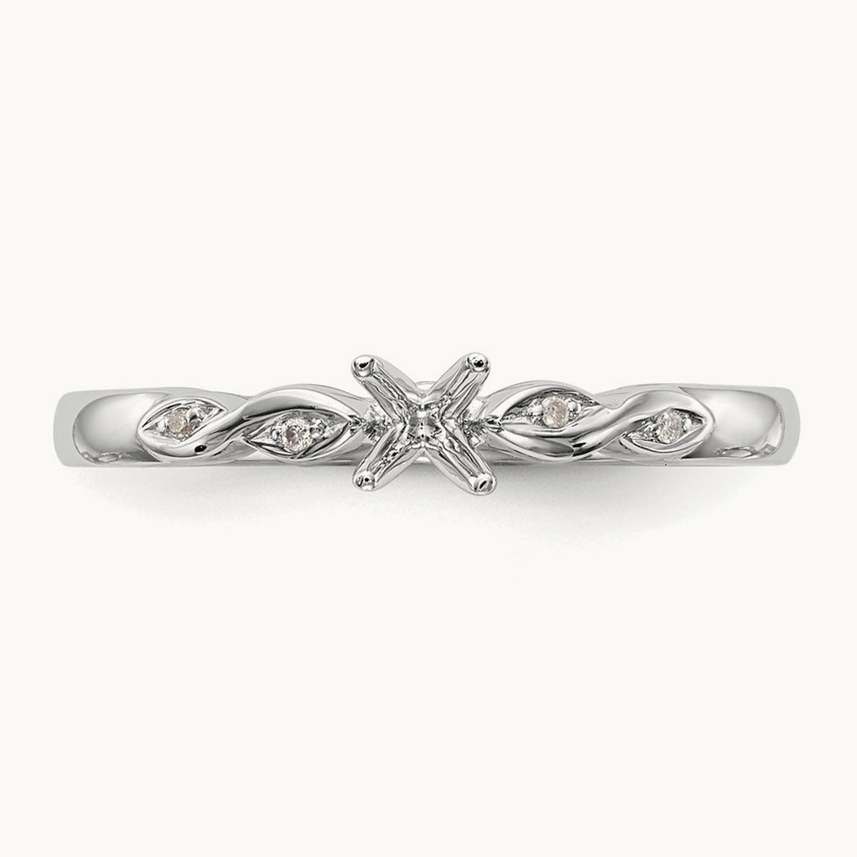 Peg Set Semi-Mount Engagement Ring, 0.05 ct tw
