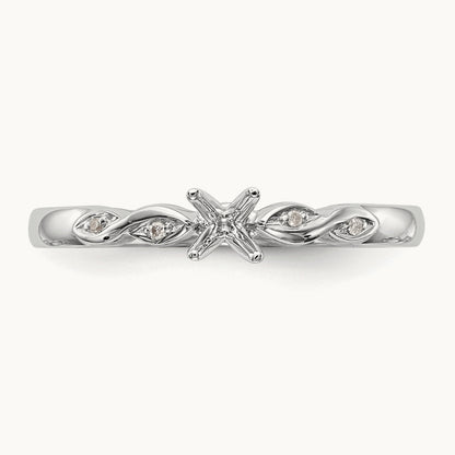 Peg Set Semi-Mount Engagement Ring, 0.05 ct tw