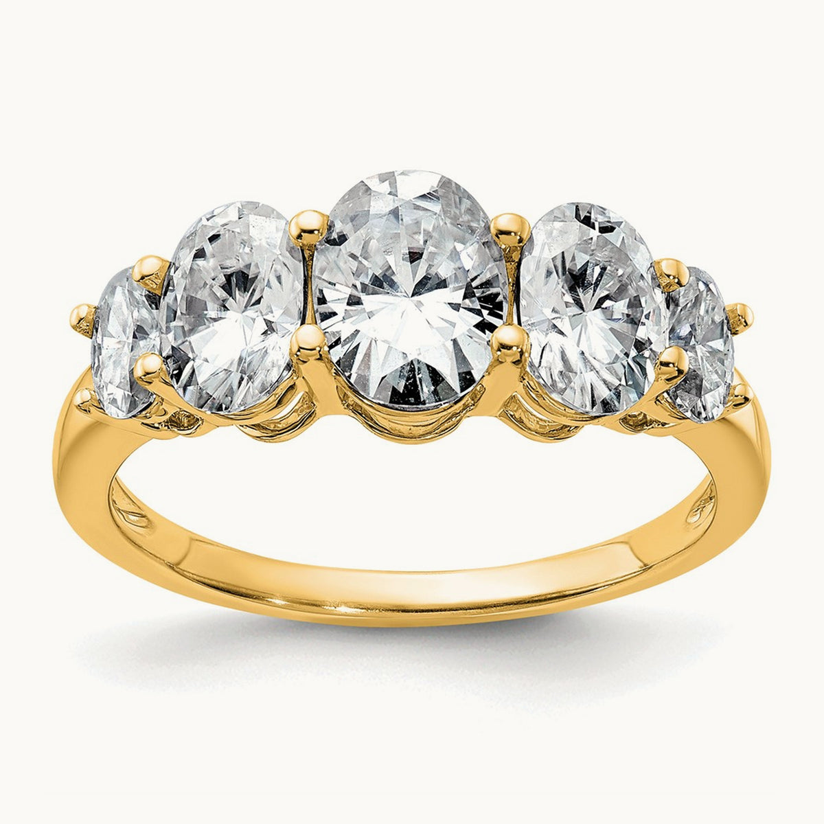 5 Stone Band, 3.50 ct tw Lab-Grown Diamond — 14K Yellow Gold