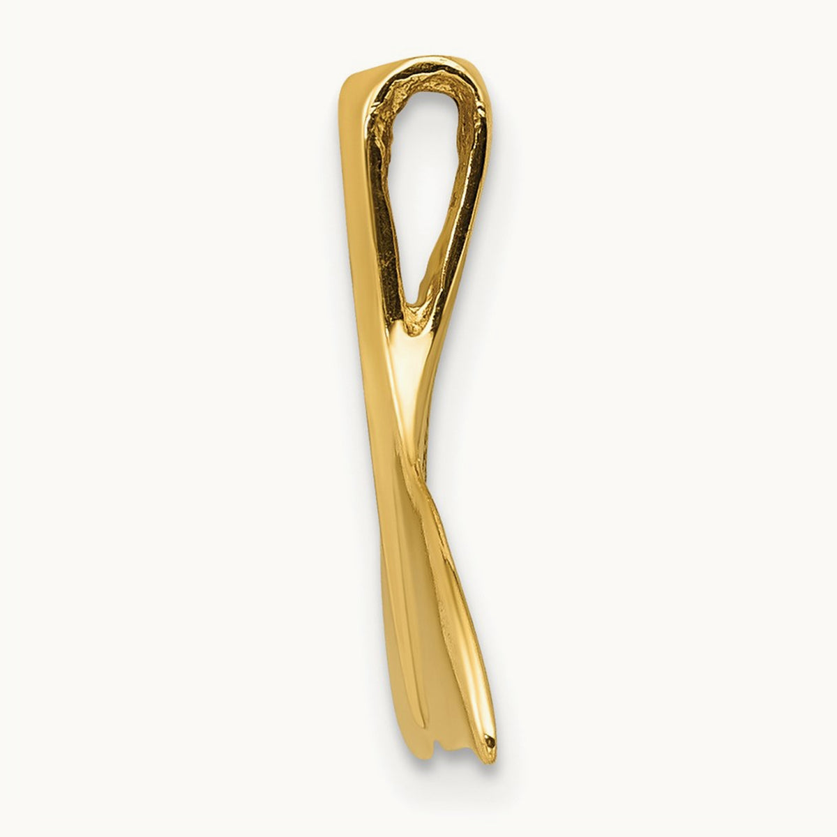 3-D Polished Whale Tail Slide, 14K