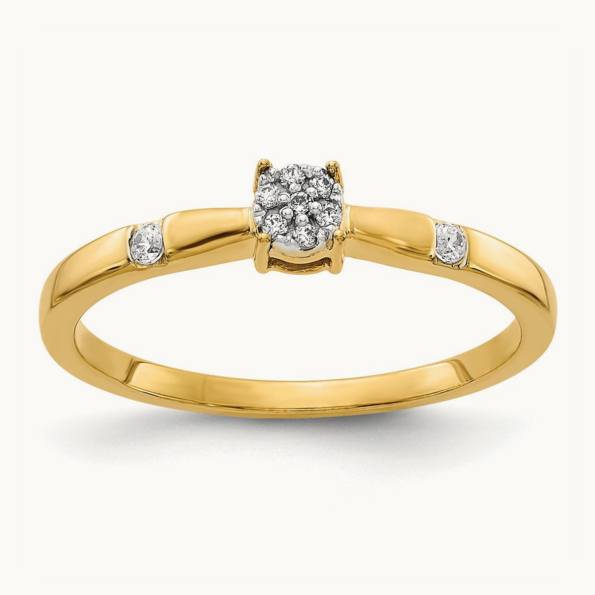 Diamond Cluster Ring — 14K Yellow Gold