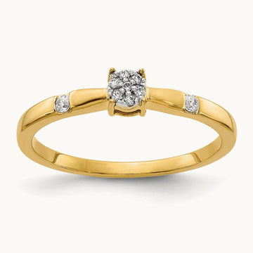 Diamond Cluster Ring — 14K Yellow Gold