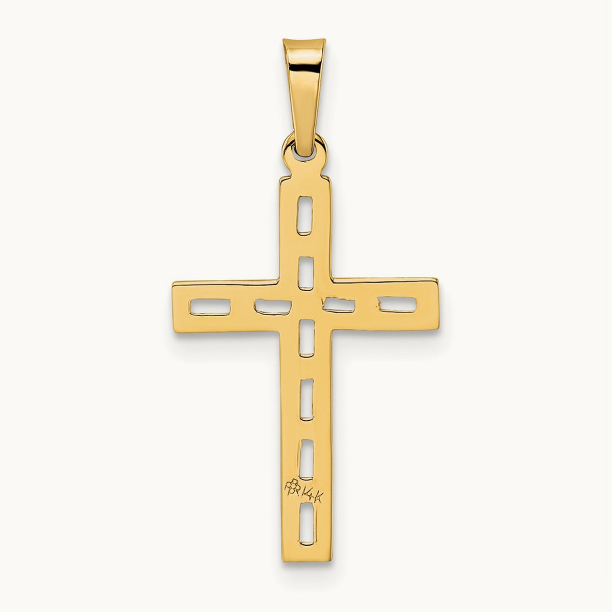 Polished Solid Cross Pendant — 27.17mm