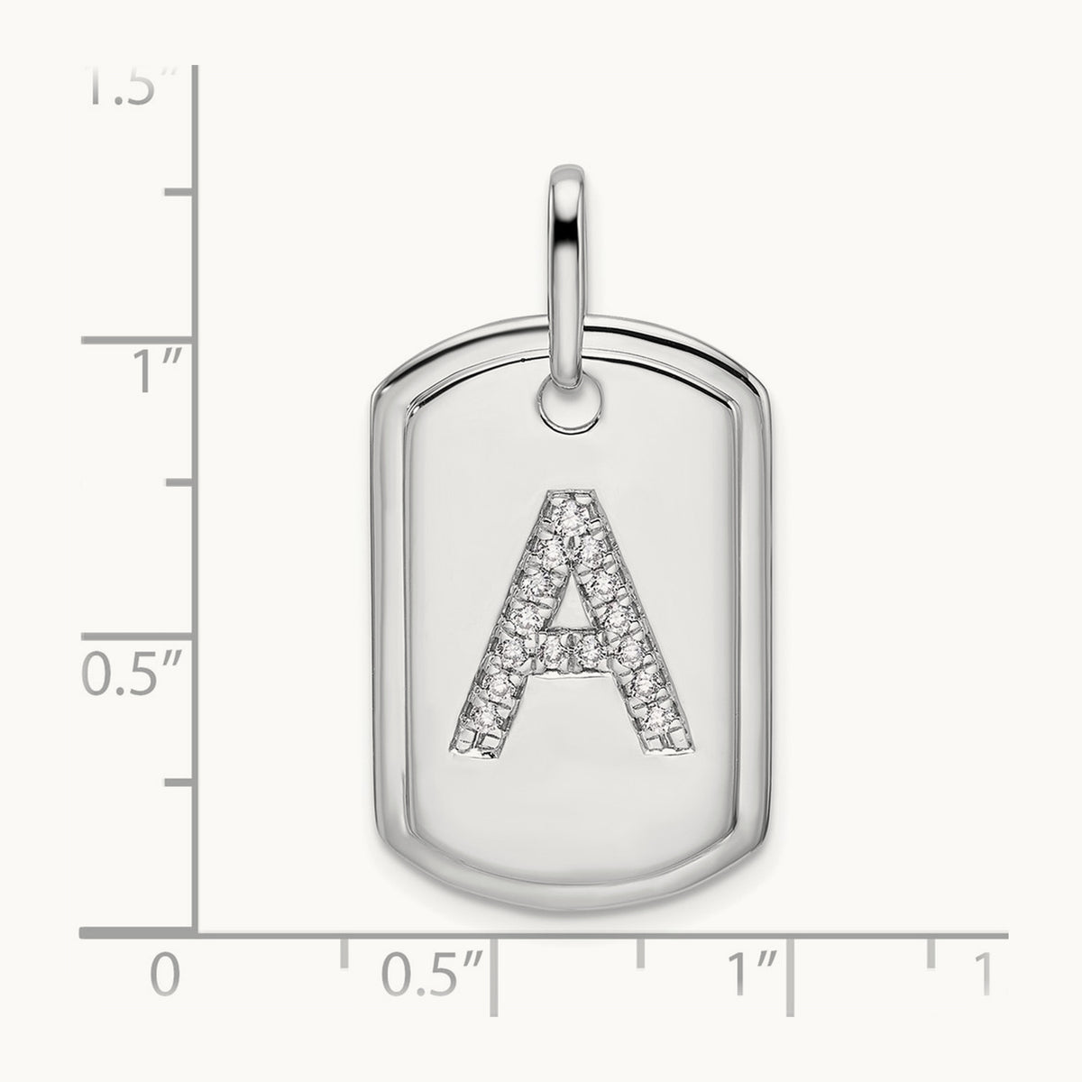 Diamond Dog Tag Charm
