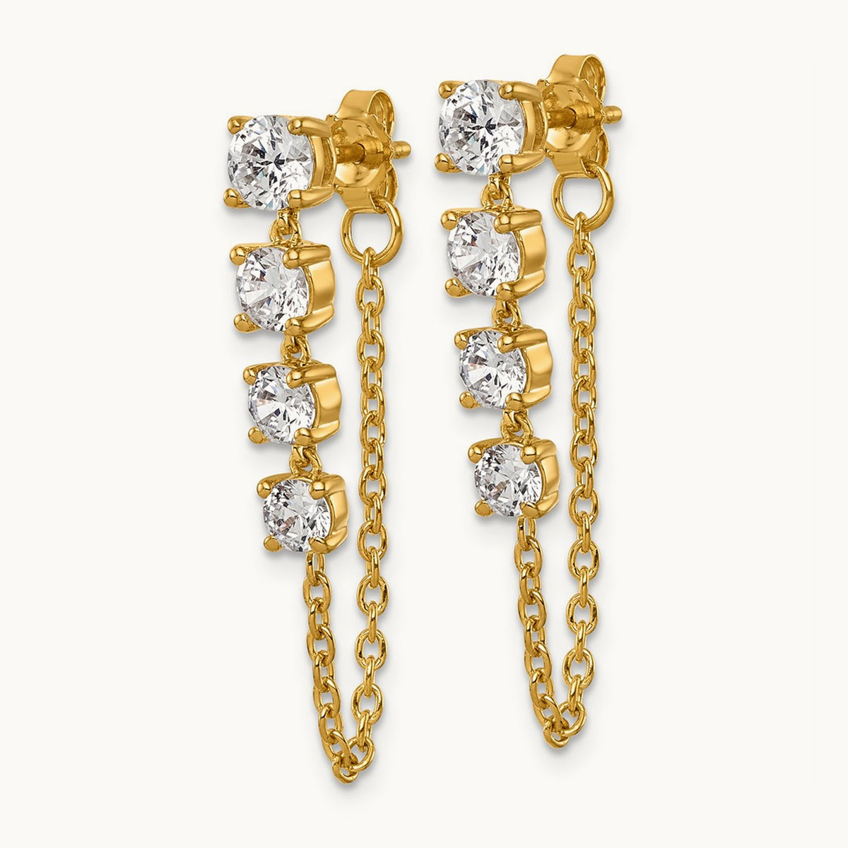 Earrings, 2.00 ct tw Lab-Grown Diamond — 14K Yellow Gold