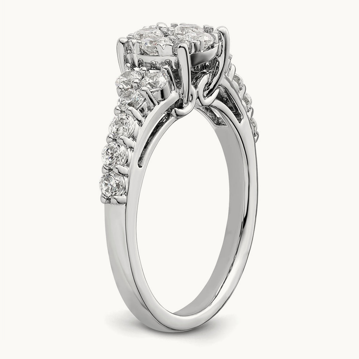 Cluster Engagement Ring, 1.00 ct tw Lab-Grown Diamond