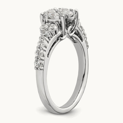 Cluster Engagement Ring, 1.00 ct tw Lab-Grown Diamond