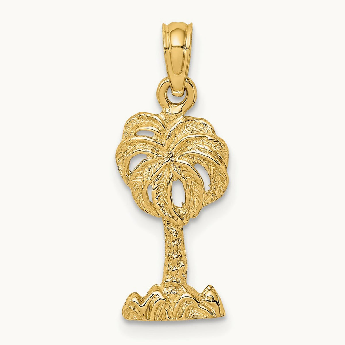 2-D Palm Tree Charm, 14K