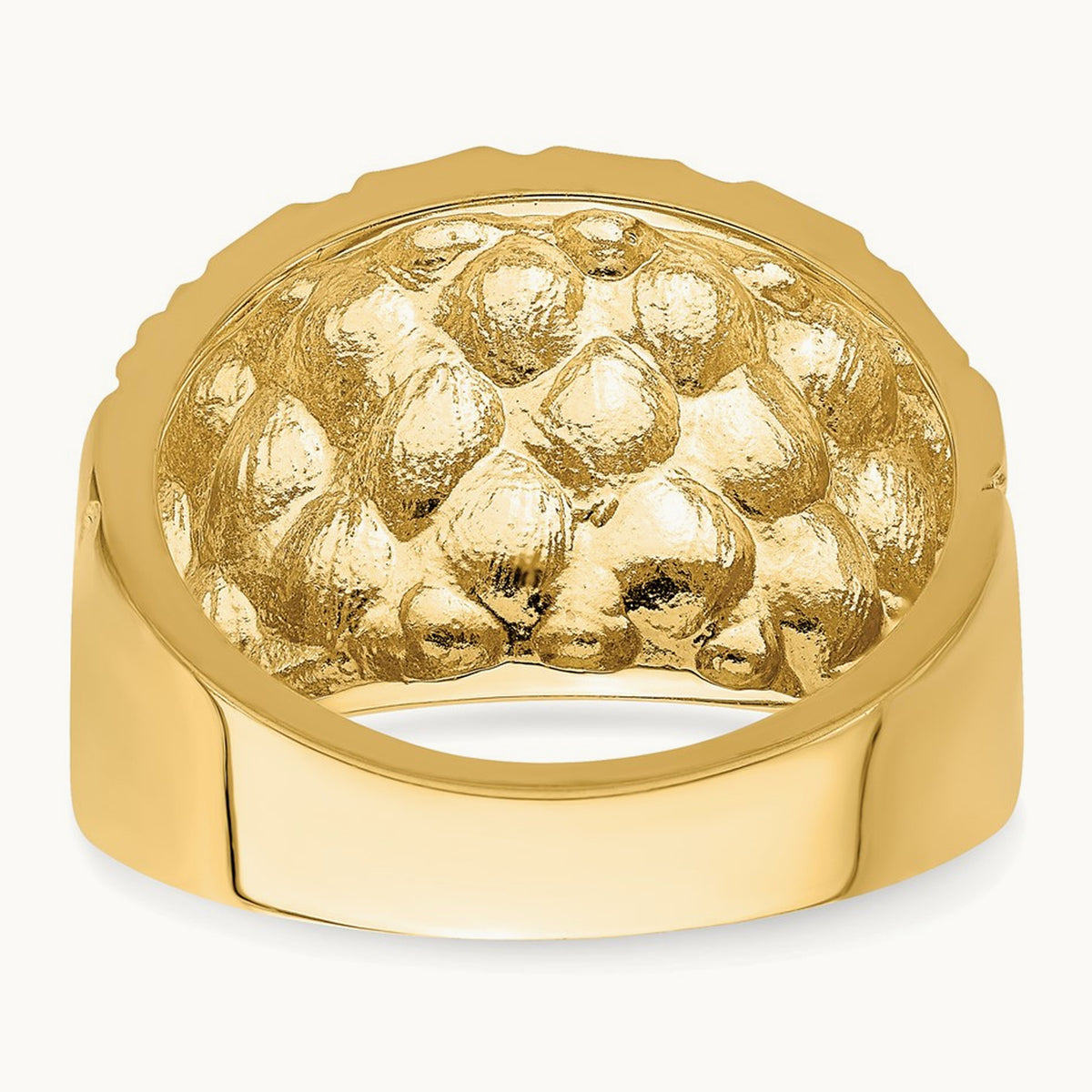 D/C Quilted Pattern Dome Ring, 14K