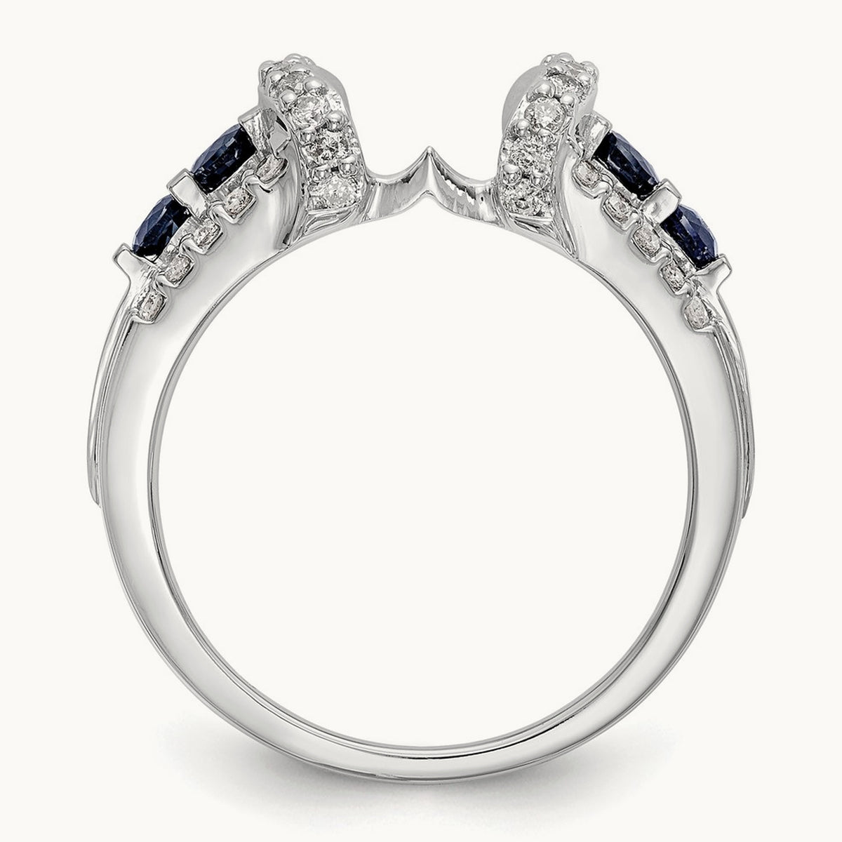 Diamond w/Sapphire Wrap, 14K White Gold