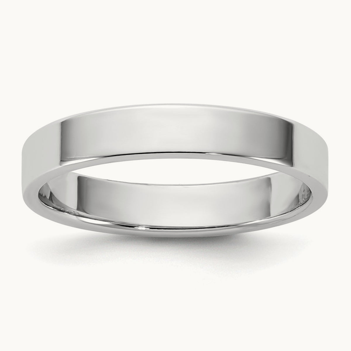 Lightweight Flat Band, 3.5mm, 10K White Gold