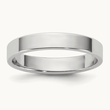 Lightweight Flat Band, 3.5mm, 10K White Gold