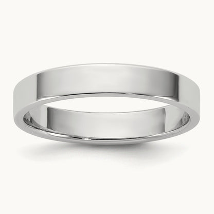 Lightweight Flat Band, 3.5mm, 10K White Gold