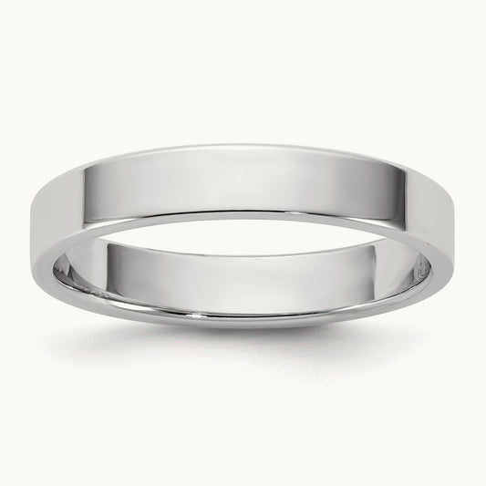 Lightweight Flat Band, 3.5mm, 10K White Gold
