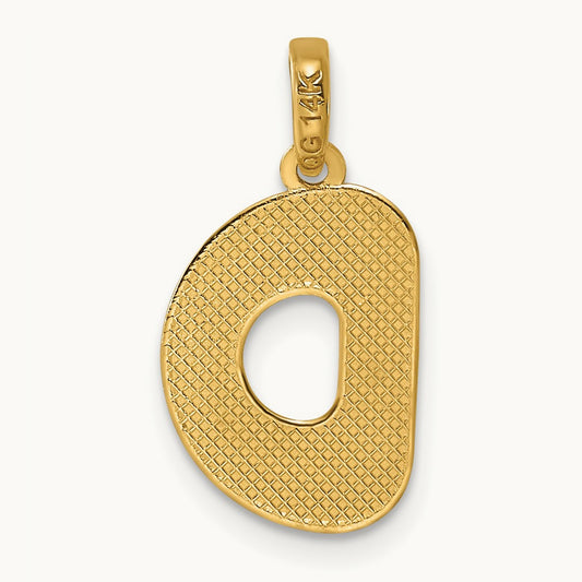 Fancy Letter D, 14K Yellow Gold