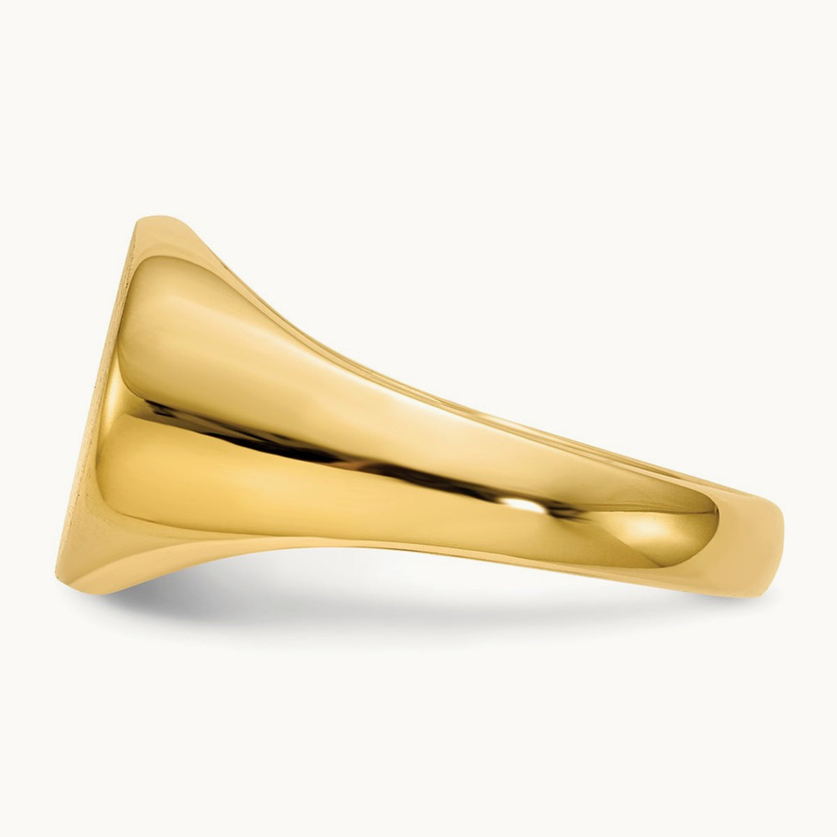 16.0x12. Closed Back Mens Signet Ring, 0mm, 14K