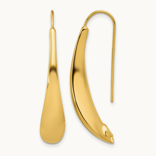 Polished Threader Earrings, 14K — Leslie's