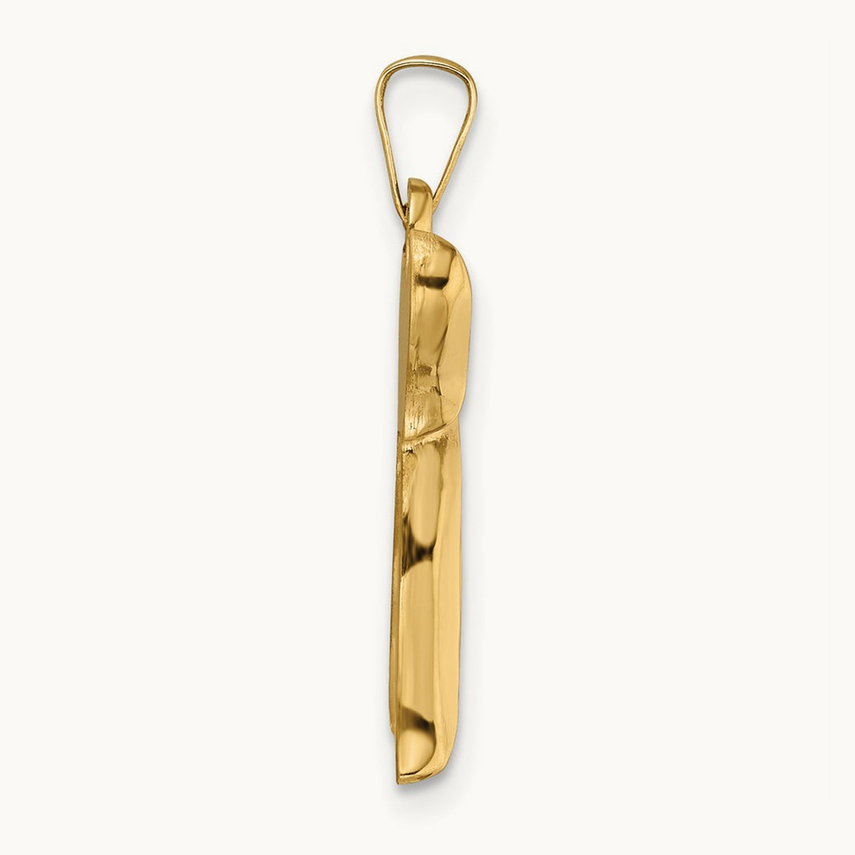 Polished Hollow Chai Symbol Pendant — 24mm