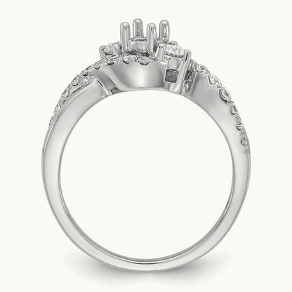 Semi-Mount Criss-Cross Engagement Ring, 0.50 ct tw