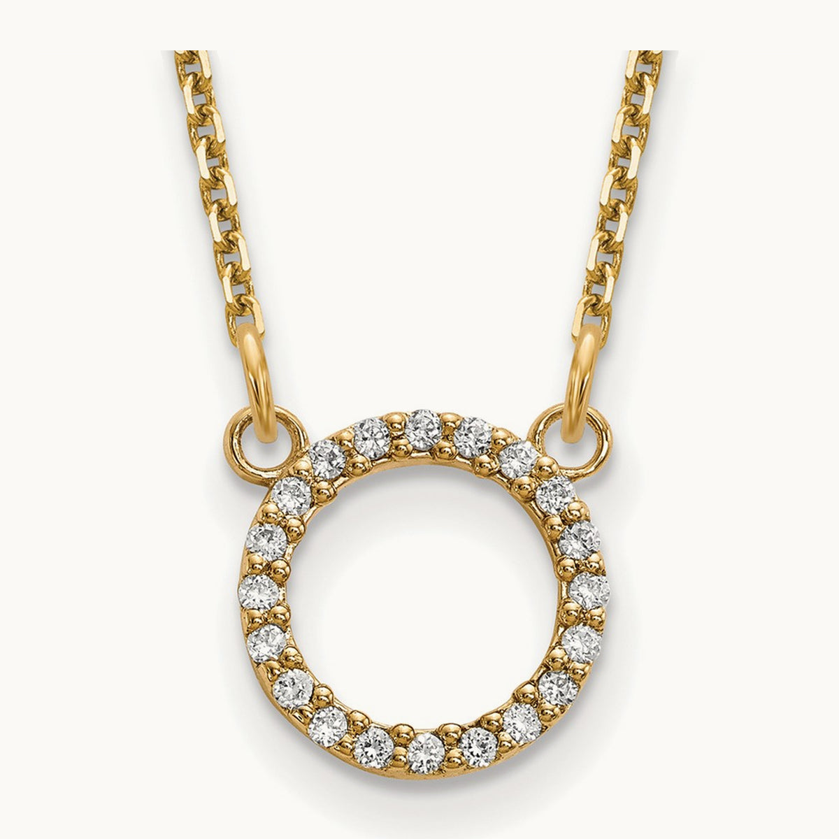Diamond Open Circle Necklace, 14K