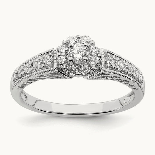 Cluster Engagement Ring, 0.50 ct tw