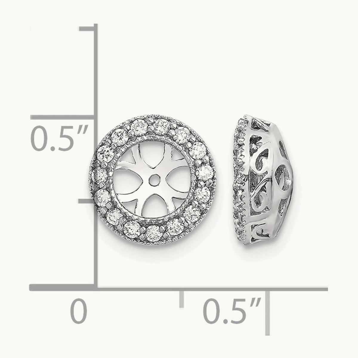 AAA Diamond Earring Jacket, 14K White Gold