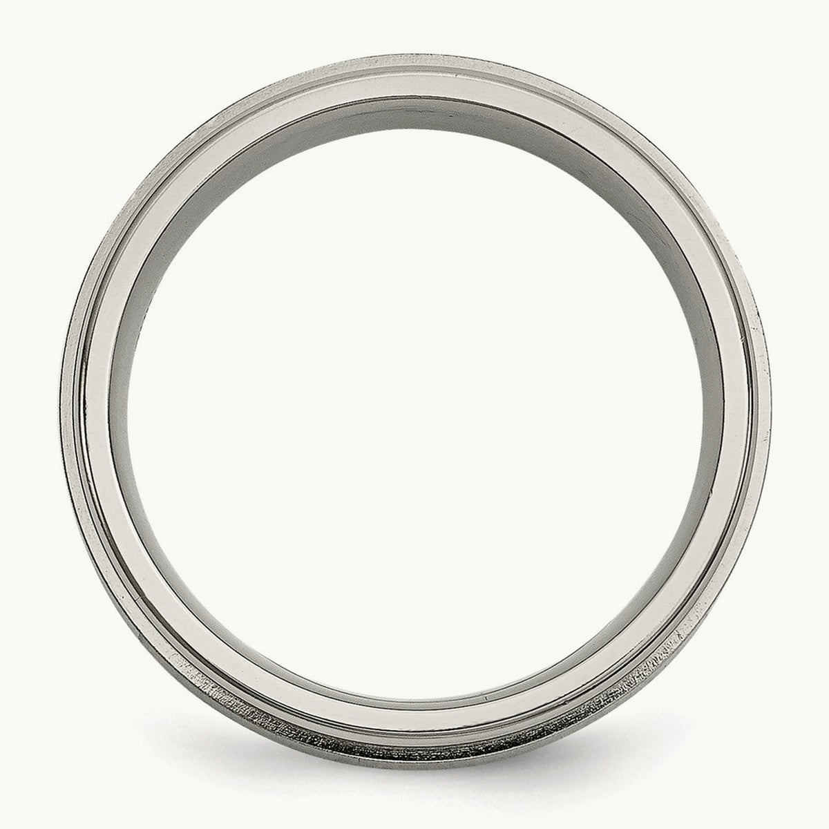 Brushed/Polished .05ct Diamond Rounded Edge Band, 7mm, Titanium