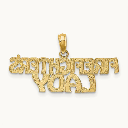 FIREFIGHTER'S LADY Charm, 14K