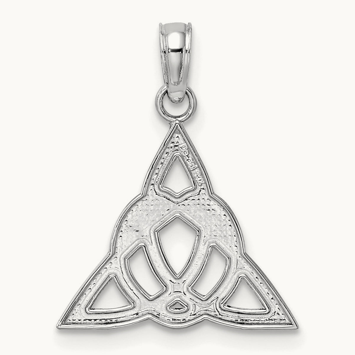 Celtic Trinity Knot Charm, 14K White Gold